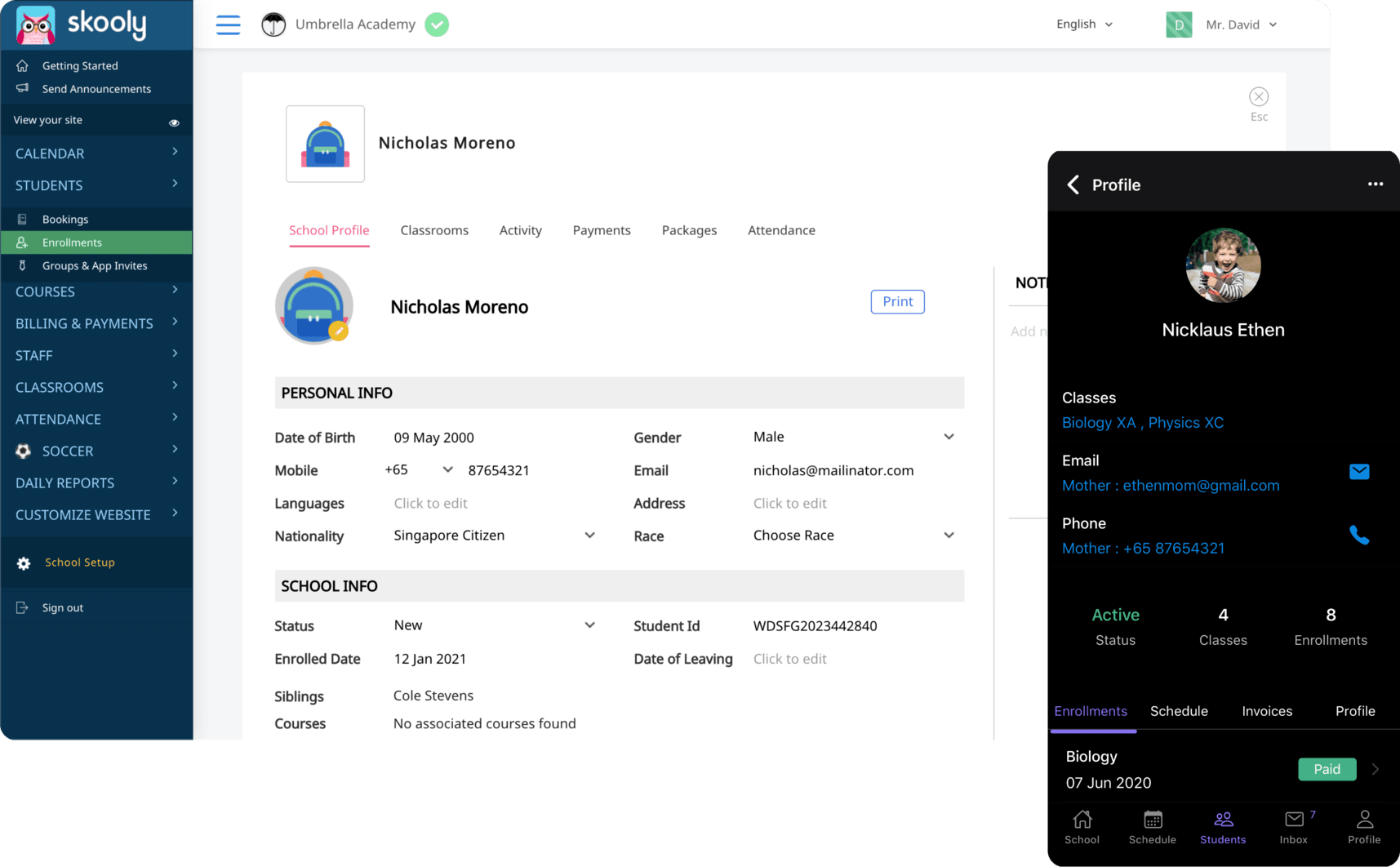 STUDENT PROFILE MANAGEMENT