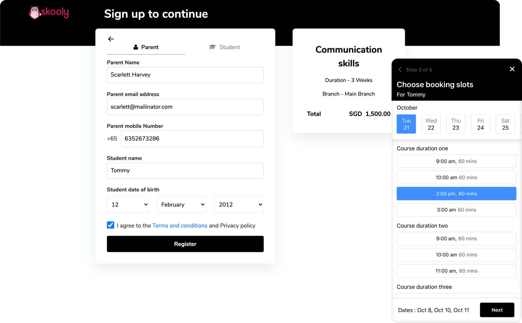 REGISTER FOR COURSES INSTANTLY